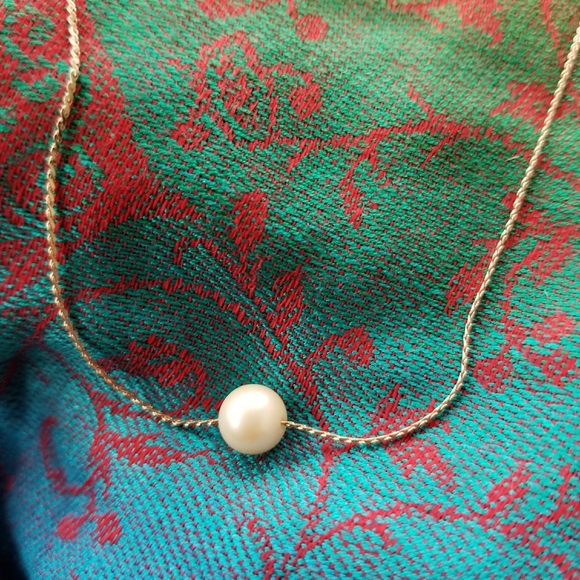 Relisted -Vintage Vendome single pearl necklace white and gold tone solitaire - Picture 11 of 17